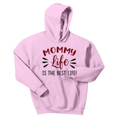 Mommy Life Is The Best Life Red Plaid Kids Hoodie