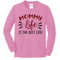 Mommy Life Is The Best Life Red Plaid Kids Long Sleeve Shirt