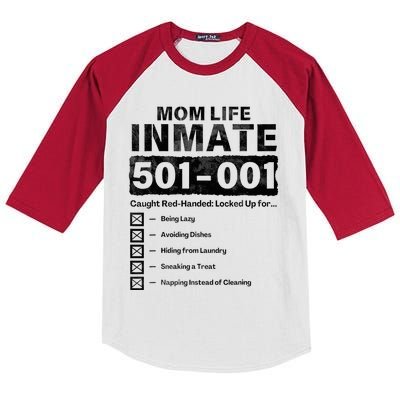 Mom Life Inmate Matching Halloween Costume Kids Colorblock Raglan Jersey