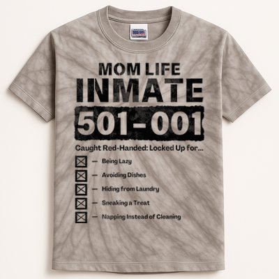 Mom Life Inmate Matching Halloween Costume Kids Tie-Dye T-Shirt