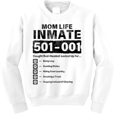 Mom Life Inmate Matching Halloween Costume Kids Sweatshirt