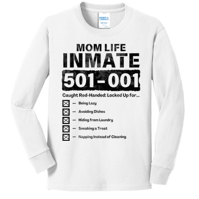 Mom Life Inmate Matching Halloween Costume Kids Long Sleeve Shirt