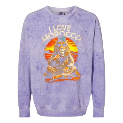 Morocco Lovers I Love Morocco Colorblast Crewneck Sweatshirt