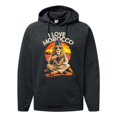 Morocco Lovers I Love Morocco Performance Fleece Hoodie