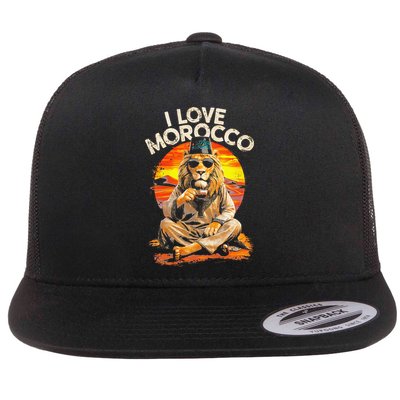 Morocco Lovers I Love Morocco Flat Bill Trucker Hat