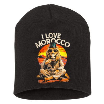 Morocco Lovers I Love Morocco Short Acrylic Beanie