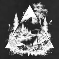 Mountain Landscape In A Triangle Cool Comfort Performance Bucket Hat