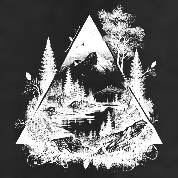 Mountain Landscape In A Triangle Cool Comfort Performance Bucket Hat