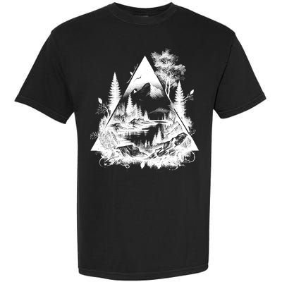 Mountain Landscape In A Triangle Garment-Dyed Heavyweight T-Shirt