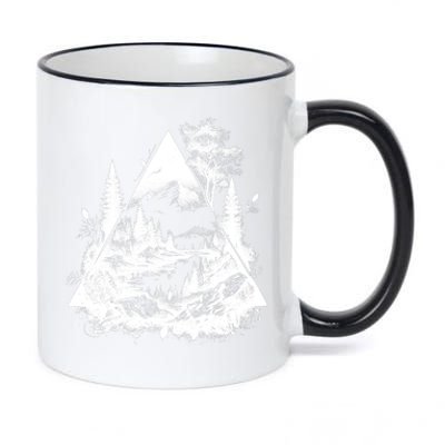 Mountain Landscape In A Triangle 11oz Black Color Changing Mug