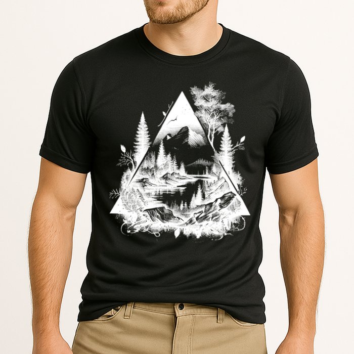 Mountain Landscape In A Triangle Cooling Performance Crew T-Shirt