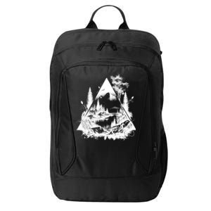 Mountain Landscape In A Triangle City Backpack