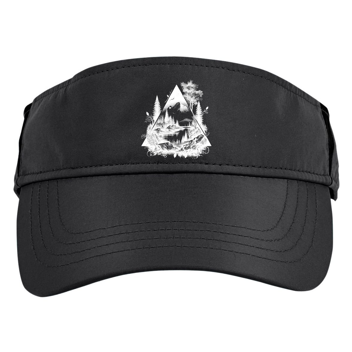 Mountain Landscape In A Triangle Adult Drive Performance Visor