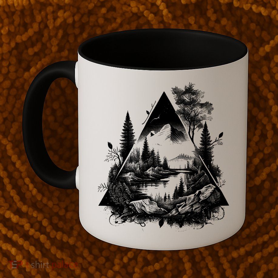 Mountain Landscape In A Triangle Mug