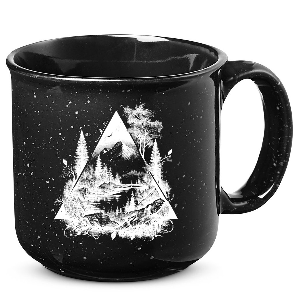 Mountain Landscape In A Triangle 15oz Campfire Ceramic Mug