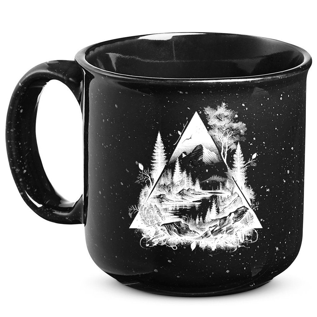 Mountain Landscape In A Triangle 15oz Campfire Ceramic Mug