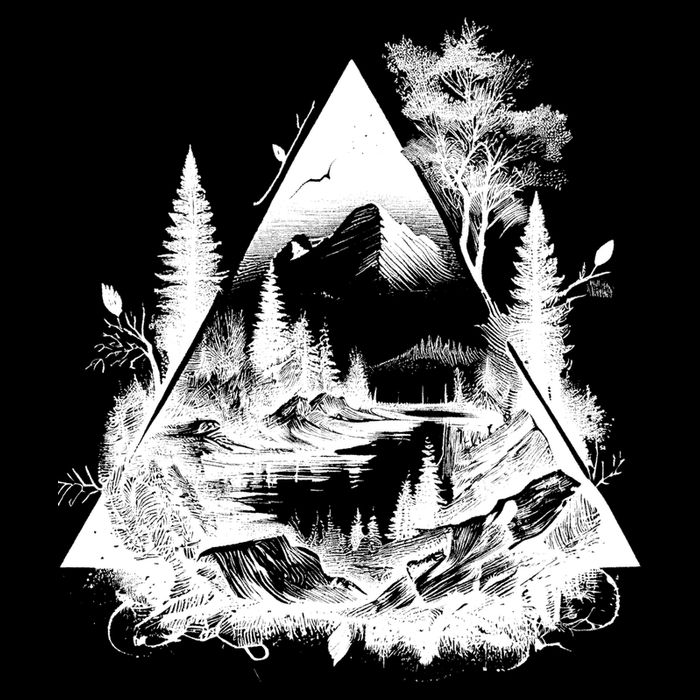 Mountain Landscape In A Triangle Drawstring Bag