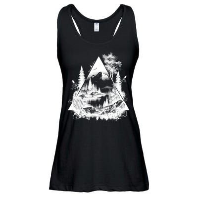 Mountain Landscape In A Triangle Ladies Essential Flowy Tank