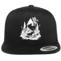 Mountain Landscape In A Triangle Flatbill Hat