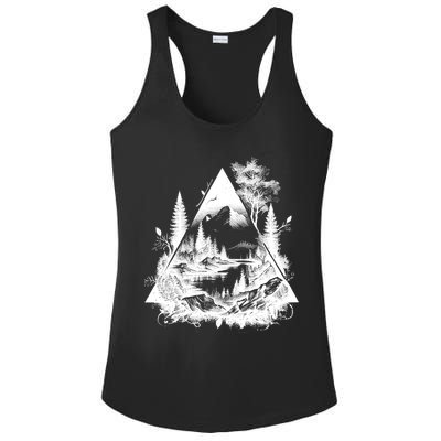 Mountain Landscape In A Triangle Ladies PosiCharge Competitor Racerback Tank