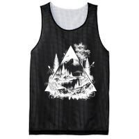 Mountain Landscape In A Triangle Mesh Reversible Basketball Jersey Tank