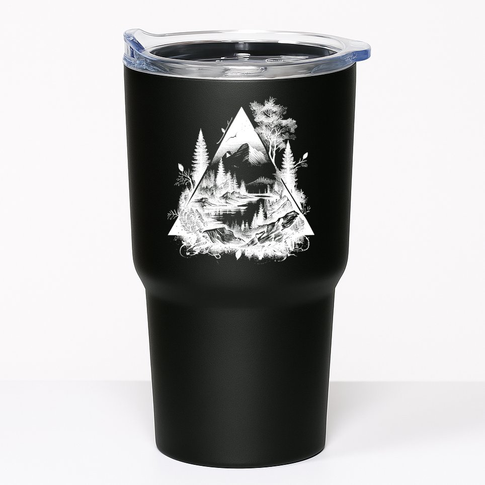 Mountain Landscape In A Triangle Tumbler