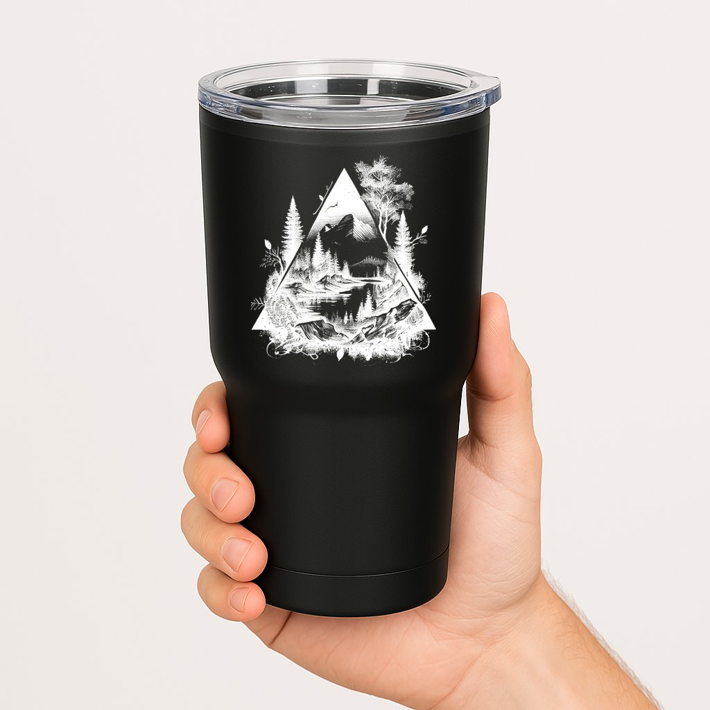 Mountain Landscape In A Triangle Tumbler