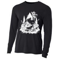 Mountain Landscape In A Triangle Cooling Performance Long Sleeve Crew