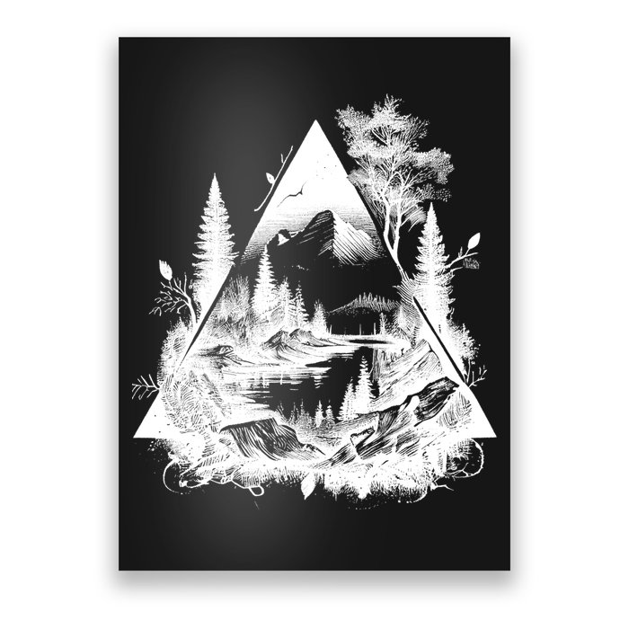 Mountain Landscape In A Triangle Poster