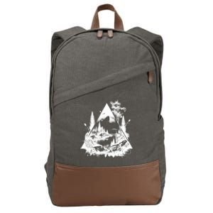 Mountain Landscape In A Triangle Cotton Canvas Backpack