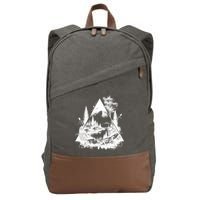 Mountain Landscape In A Triangle Cotton Canvas Backpack