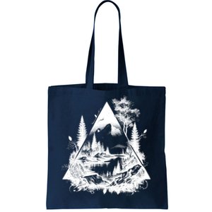 Mountain Landscape In A Triangle Tote Bag