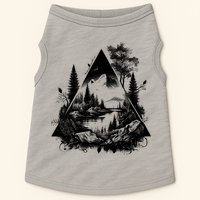 Mountain Landscape In A Triangle Doggie Tank