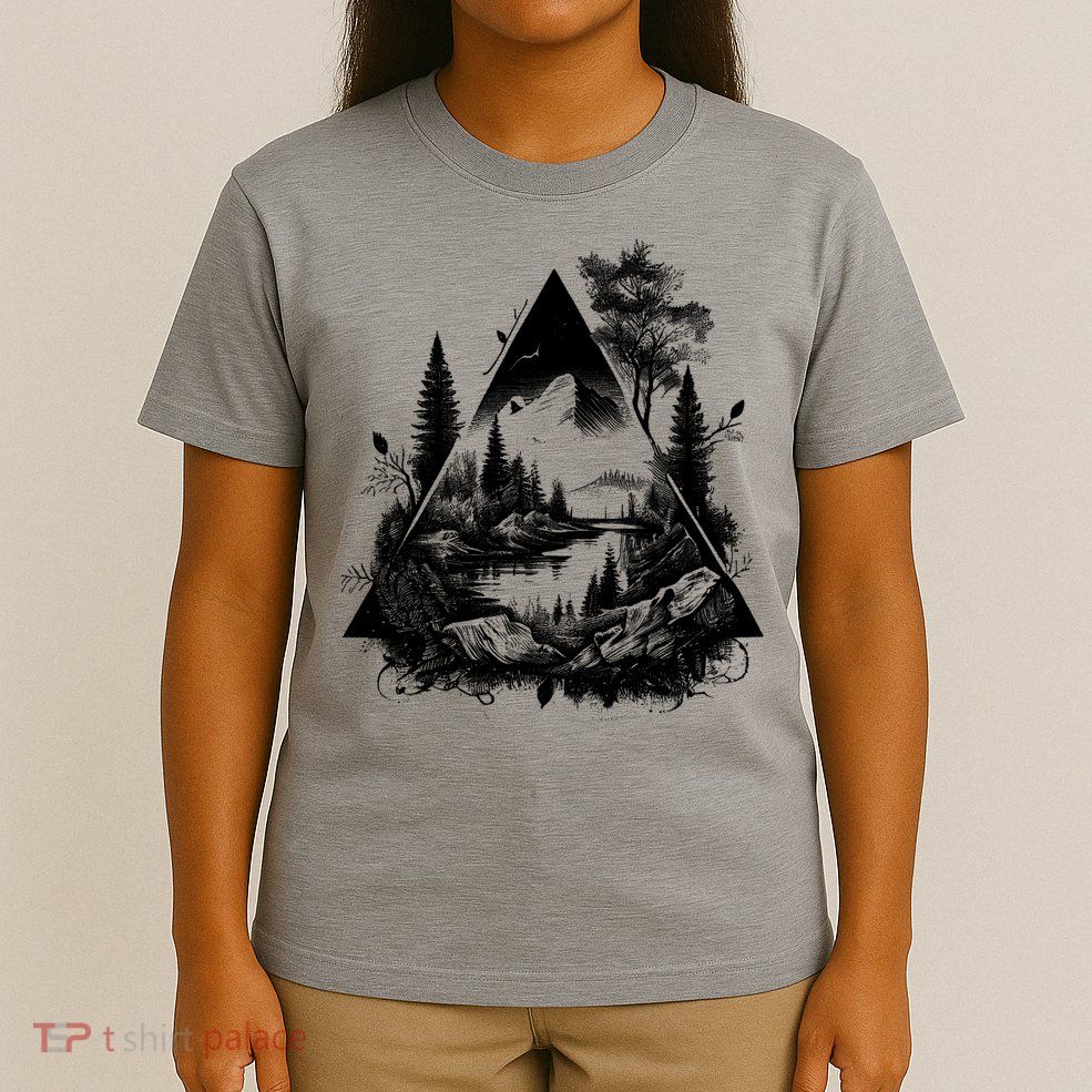 Mountain Landscape In A Triangle T-Shirt