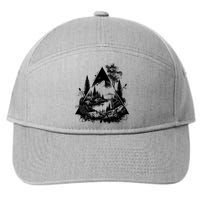 Mountain Landscape In A Triangle 7-Panel Snapback Hat