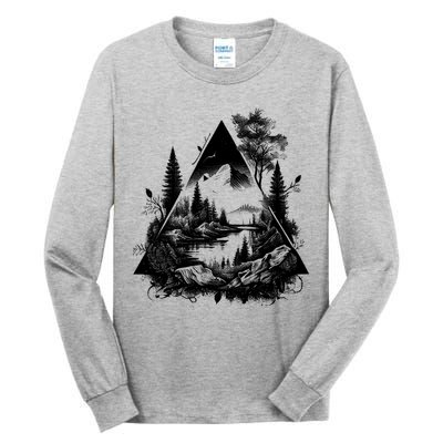 Mountain Landscape In A Triangle Tall Long Sleeve T-Shirt