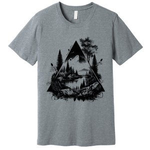 Mountain Landscape In A Triangle Premium T-Shirt