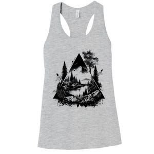 Mountain Landscape In A Triangle Women's Racerback Tank