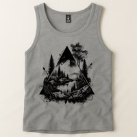 Mountain Landscape In A Triangle Tank Top