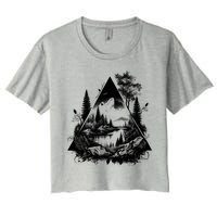 Mountain Landscape In A Triangle Crop Top