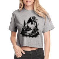 Mountain Landscape In A Triangle Crop Top