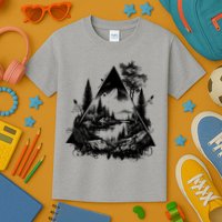 Mountain Landscape In A Triangle Kids T-Shirt