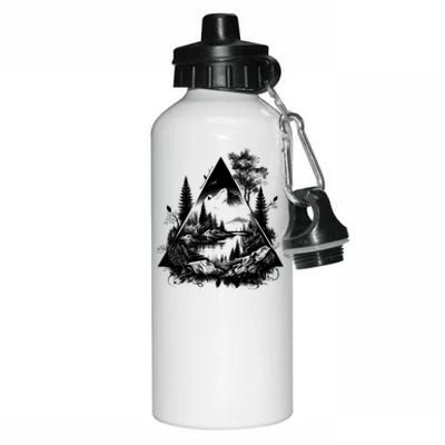 Mountain Landscape In A Triangle Aluminum Water Bottle 