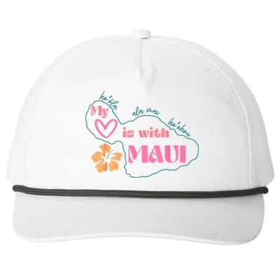 My Love Is With Maui Pray For Maui Snapback Five-Panel Rope Hat