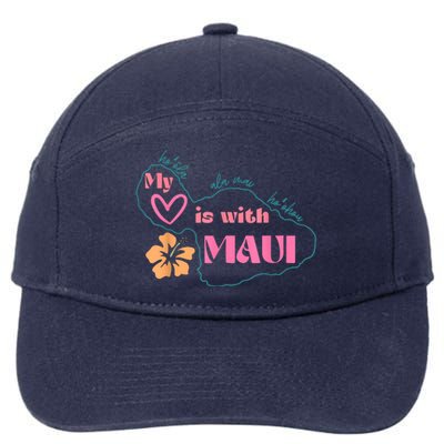 My Love Is With Maui Pray For Maui 7-Panel Snapback Hat