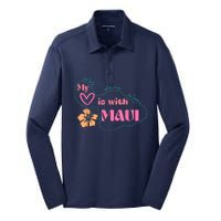 My Love Is With Maui Pray For Maui Silk Touch Performance Long Sleeve Polo