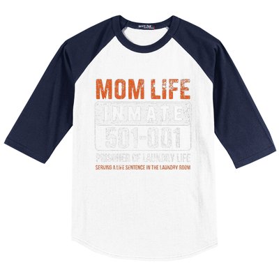 Mom Life Inmate Prisoner Funny Jail Halloween Costume Baseball Sleeve Shirt