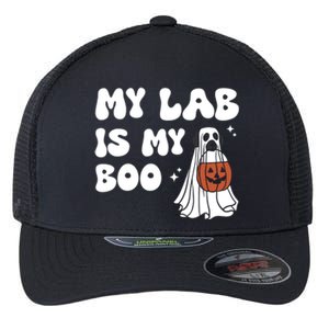 My Lab Is My Boo Dog Ghost Dog Halloween Retro Labrador Mama Gift Flexfit Unipanel Trucker Cap