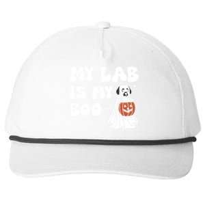 My Lab Is My Boo Dog Ghost Dog Halloween Retro Labrador Mama Gift Snapback Five-Panel Rope Hat