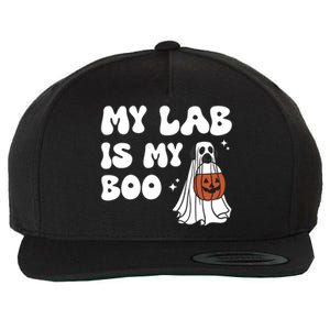 My Lab Is My Boo Dog Ghost Dog Halloween Retro Labrador Mama Gift Wool Snapback Cap